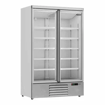 COMBISTEEL - Vitrine positive 2 porte en verre blanche 1000 L