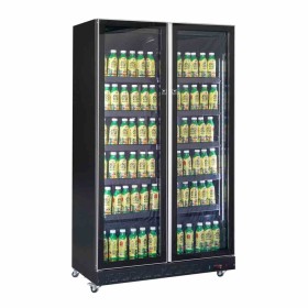 COMBISTEEL - Armoire froide positive 2 porte en verre noire 758 L