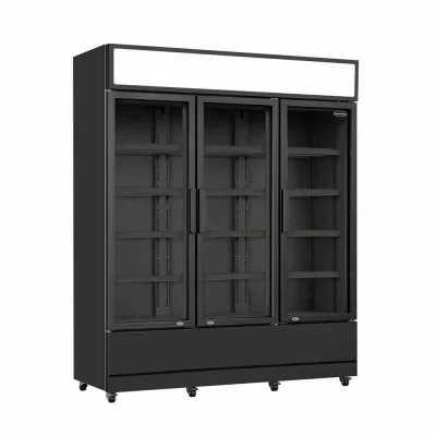 COMBISTEEL - Armoire froide positive 3 portes en verre noire 1065 L