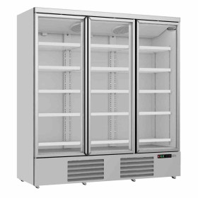 COMBISTEEL - Vitrine positive 3 portes en verre blanche 1530 L