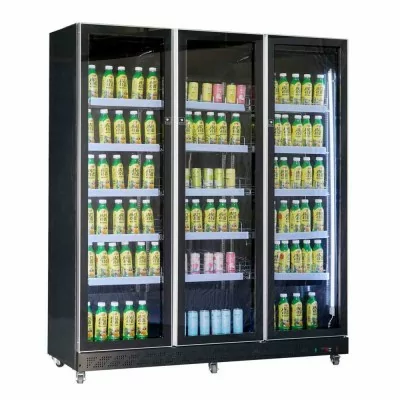 COMBISTEEL - Armoire froide positive 3 portes en verre noire 1173 L