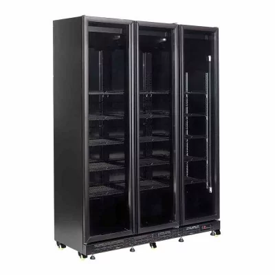 COMBISTEEL - Vitrine positive 3 portes en verre noire 1200 L