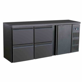 COMBISTEEL - Arrière bar réfrigérée noir 1 porte et 4 tiroirs 537 L