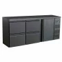 COMBISTEEL - Arrière bar réfrigérée noir 1 porte et 4 tiroirs 537 L