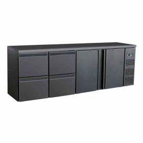 COMBISTEEL - Arrière bar réfrigérée noir 2 portes et 4 tiroirs 698 L