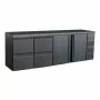 COMBISTEEL - Arrière bar réfrigérée noir 2 portes et 4 tiroirs 698 L