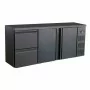 COMBISTEEL - Arrière bar réfrigérée noir 2 portes et 2 tiroirs 537 L