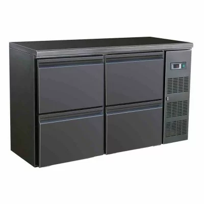 COMBISTEEL - Arrière bar réfrigérée noir 4 tiroirs 350 L