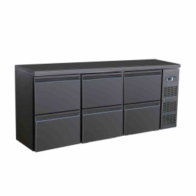 COMBISTEEL - Arrière bar réfrigérée noir 6 tiroirs 537 L