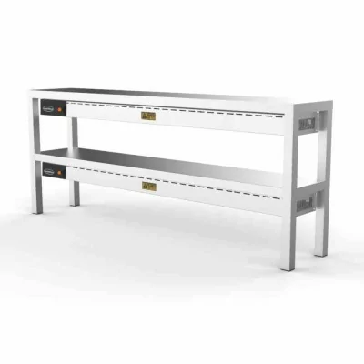 COMBISTEEL - Étagère chauffante en céramique 2 niveaux 10 x 250 W L. 1800 mm