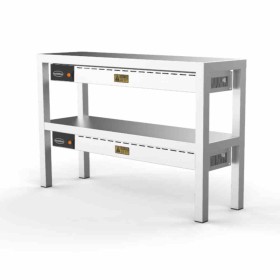 COMBISTEEL - Étagère chauffante en céramique 2 niveaux 8 x 250 W L. 1400 mm