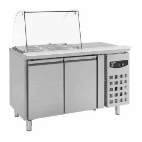 COMBISTEEL - Table réfrigérée saladette avec verre 2 portes