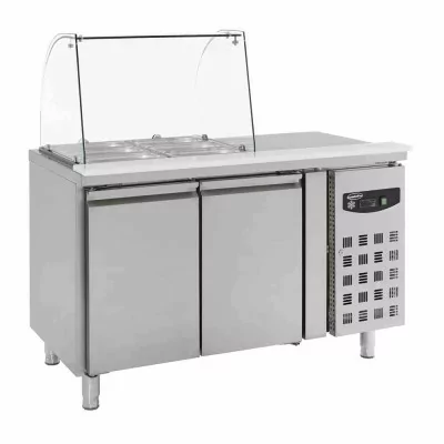 COMBISTEEL - Table réfrigérée saladette avec verre 2 portes