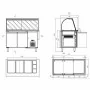COMBISTEEL - Table réfrigérée saladette avec verre 2 portes 3 x GN 1/1 + 3 x GN 1/6 récipient
