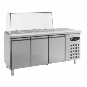 COMBISTEEL - Table réfrigérée saladette avec verre 3 portes
