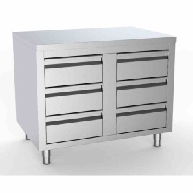 COMBISTEEL - Table de travail avec 6 tiroirs L. 1000 mm