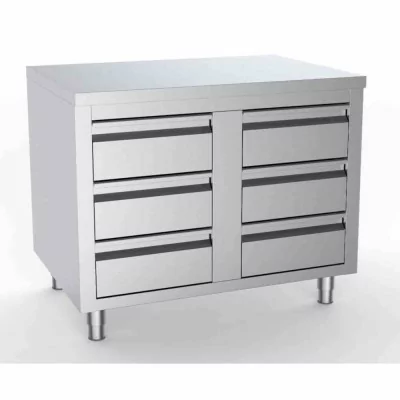 COMBISTEEL - Table de travail avec 6 tiroirs L. 1000 mm