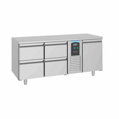COMBISTEEL - Table réfrigérée 1 porte et 4 tiroirs monoblock Energy line 700