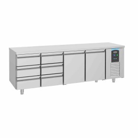 COMBISTEEL - Table réfrigérée 2 portes 6 tiroirs Energy line 700