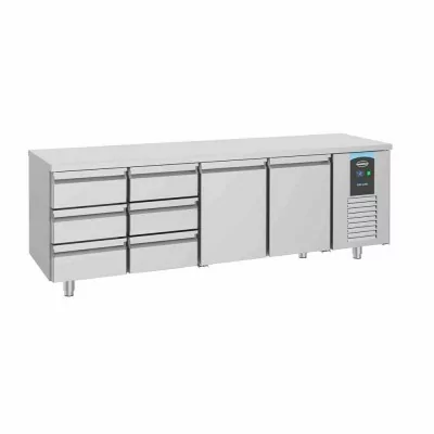 COMBISTEEL - Table réfrigérée 2 portes 6 tiroirs Energy line 700