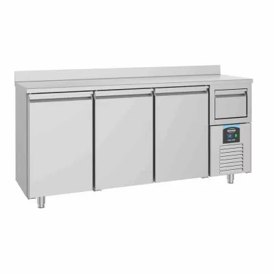 COMBISTEEL - Table réfrigérée 3 portes avec tiroir pour café