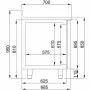 COMBISTEEL - Table réfrigérée bord relevé 2 portes monoblock Energy line 700