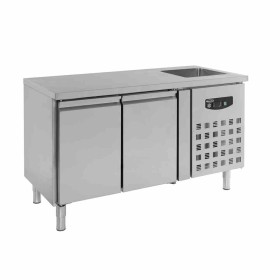 COMBISTEEL - Table réfrigérée plonge 2 portes