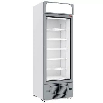DIAMOND - Armoire froide ventilée négative vitrée 496 L 6 niveaux caisson lumineux blanche
