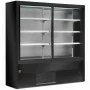 DIAMOND - Vitrine murale noire ventilée 2 portes coulissantes L. 2000 mm