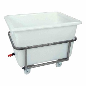 L2G - Bac à glace polyéthylène 220 litres sur chassis inox roulant