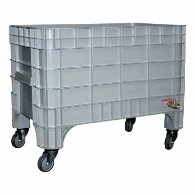 L2G - Bac à glace roulant polyéthylène 270 litres avec vidange gris
