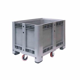 L2G - Bac à glace roulant polyéthylène 500 litres avec vidange gris