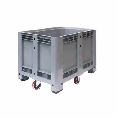 L2G - Bac à glace roulant polyéthylène 500 litres avec vidange gris