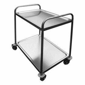 L2G - Desserte demontable inox 2 plateaux 4 roues pivotantes 2 à freins L. 1000 mm