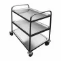 L2G - Desserte demontable inox 3 plateaux 4 roues pivotantes 2 à freins L. 800 mm