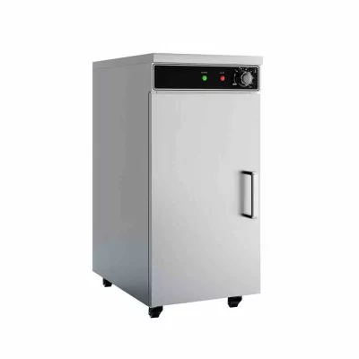 L2G - Armoire chauffe-assiettes inox 60 assiettes Ø 280 mm 3 étagères perforées avec ventilation