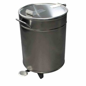 L2G - Bac à dechets 50 L inox roulant 2 roulettes fixes