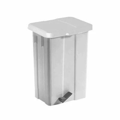 L2G - Poubelle blanche polypropylène 50 L couvercle blanc