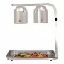 L2G - Chauffe plats 2 lampes infrarouges aluminium hauteur reglable