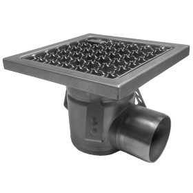 DIAMOND - Caniveau de sol inox 400 x 400 mm sortie latérale