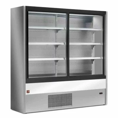 DIAMOND - Vitrine murale réfrigérée ventilée portes coulissantes GRIS/BLANC L. 2000 mm