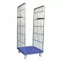L2G - Rollcontainer avec base plastique sur roulettes dont 2 pivotantes 2 ridelles zinguées démontables