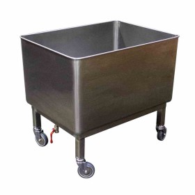 L2G - Cuve roulante inox robinet de vidange 200 L