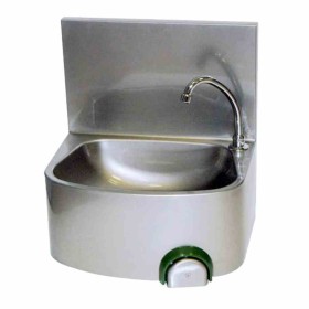 L2G - Lave-mains inox avec dosseret commande femorale par bouton poussoir