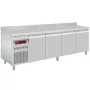 DIAMOND - Table frigorifique ventilée 4 portes GN 1/1 550 L avec dosseret et groupe à gauche