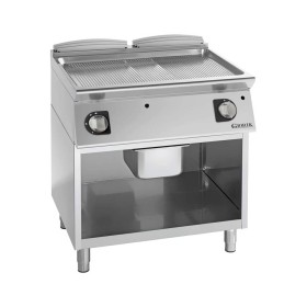GIORIK - Déclassé - Plancha gaz UNIKA 700 sur baie libre 2 zones inox rainurées L. 800 mm