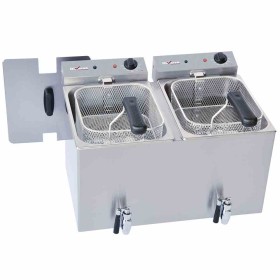 DIVERSO - Déclassé - Friteuse électrique double à poser avec robinet, 2 x 8 L