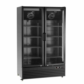 BARTSCHER - Armoire froide bi-température 820 L noire portes vitrées
