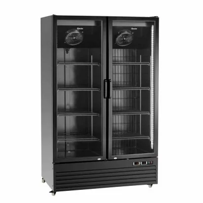 BARTSCHER - Armoire froide bi-température 820 L noire portes vitrées