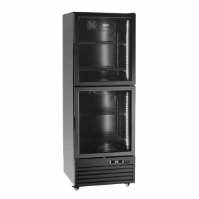 BARTSCHER - Armoire froide bi-température 430 L noire portes vitrées